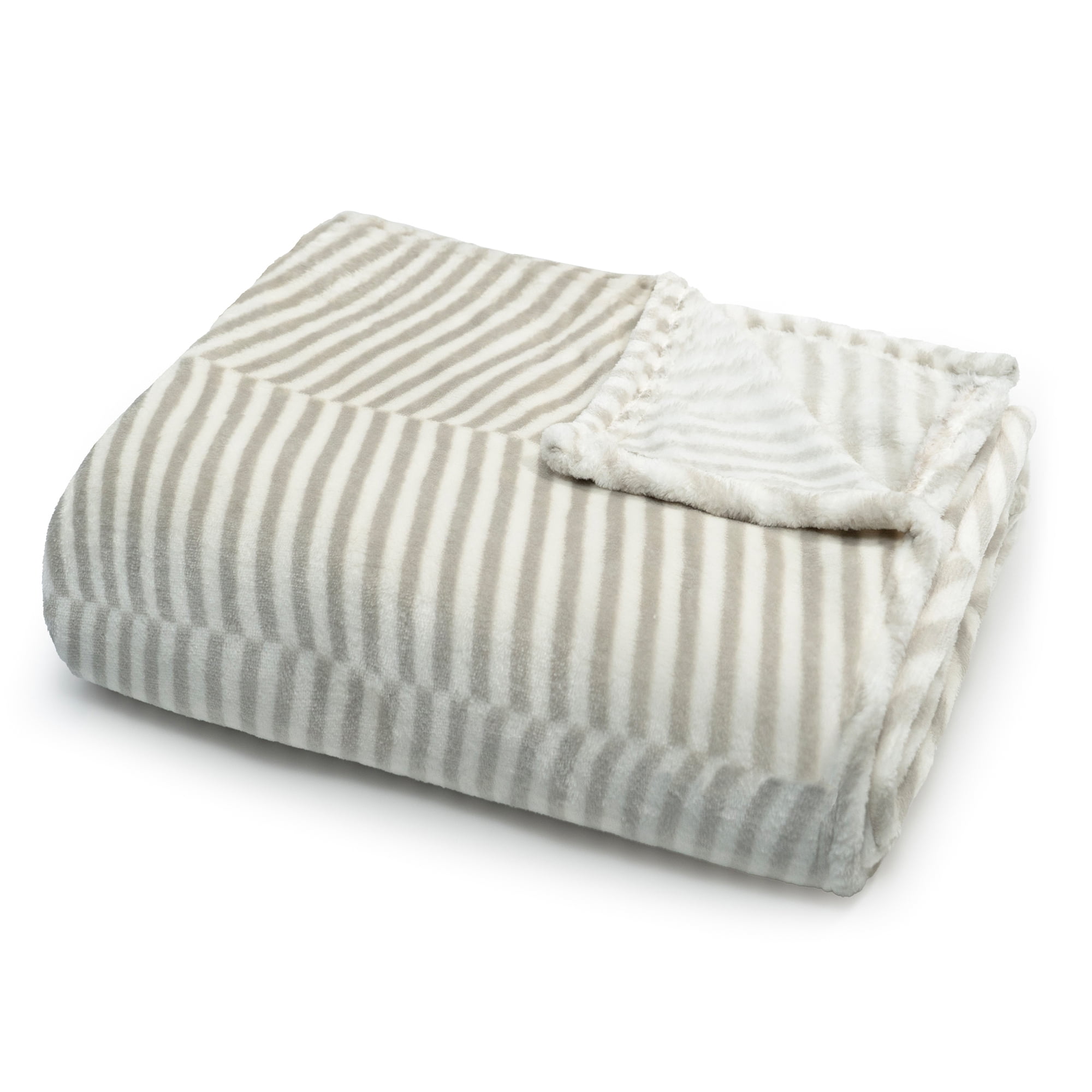Americanflat 50x60 Fleece Throw Blanket - Classic Herringbone Pattern Design - Soft Throw For Couch And Bed - Cozy Comfort For Any Room - White