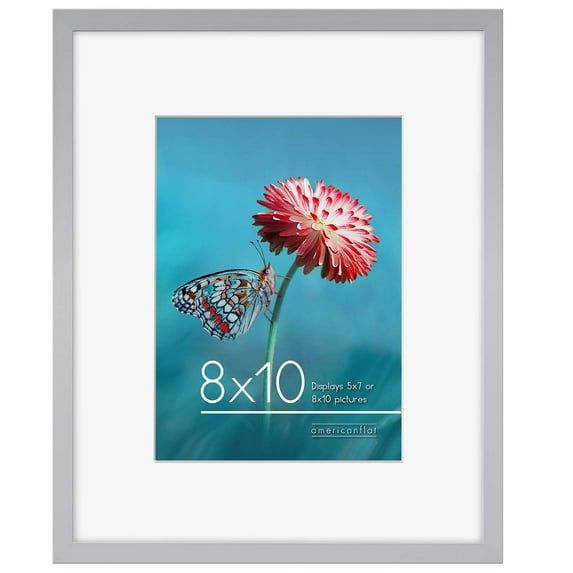 Americanflat 5x7 Picture Frame in Gold - Displays 4x6 With Mat and 5x7 Without Mat - Horizontal and Vertical Formats for Wall and Tabletop