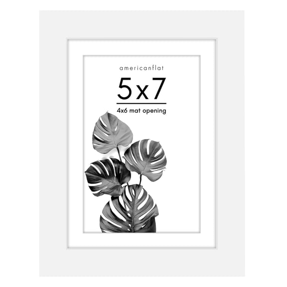 Americanflat 5x7 Picture Frame with Shatter-Resistant Glass with 4x6 Mat Display Photo Signature Wall - White