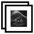 thumbnail image 1 of Americanflat 6x6 Picture Frame with Shatter-Resistant Glass with 4x4 Mat 2 Pack Display Photo Square - Black, 1 of 8