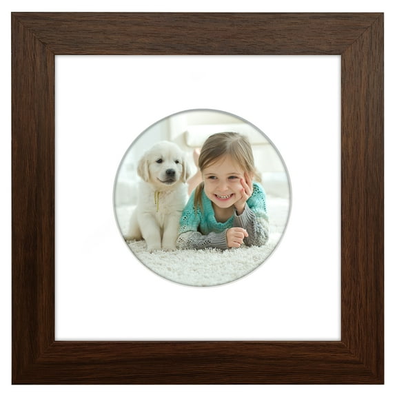 Americanflat 6" x 6" with Round-Shaped Mat - Walnut