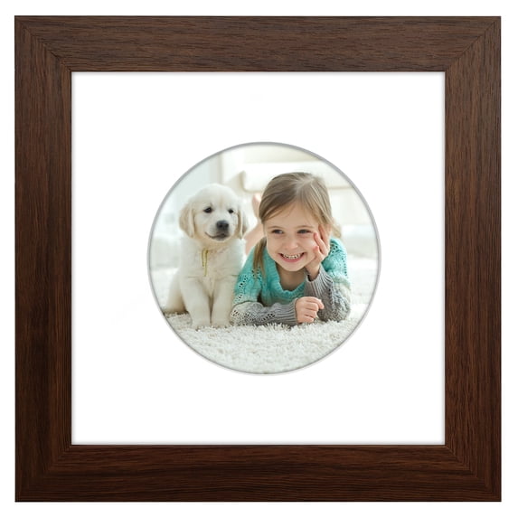 Americanflat 6" x 6" with Round-Shaped Mat - Walnut