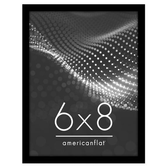 Americanflat 6x8 Picture Frame with Shatter-Resistant Glass Streamline Collection Thin Border Photo - Black