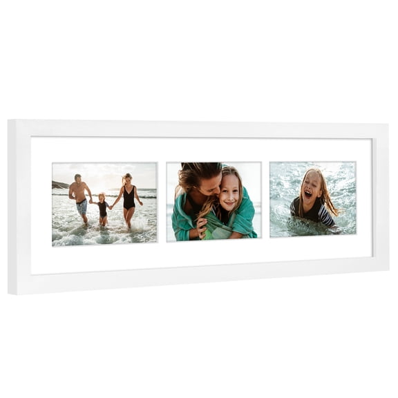Americanflat 4x6 Collage Picture Frame with Shatter-Resistant Glass Fits 3 use as One 6x20 Frame Signature - White