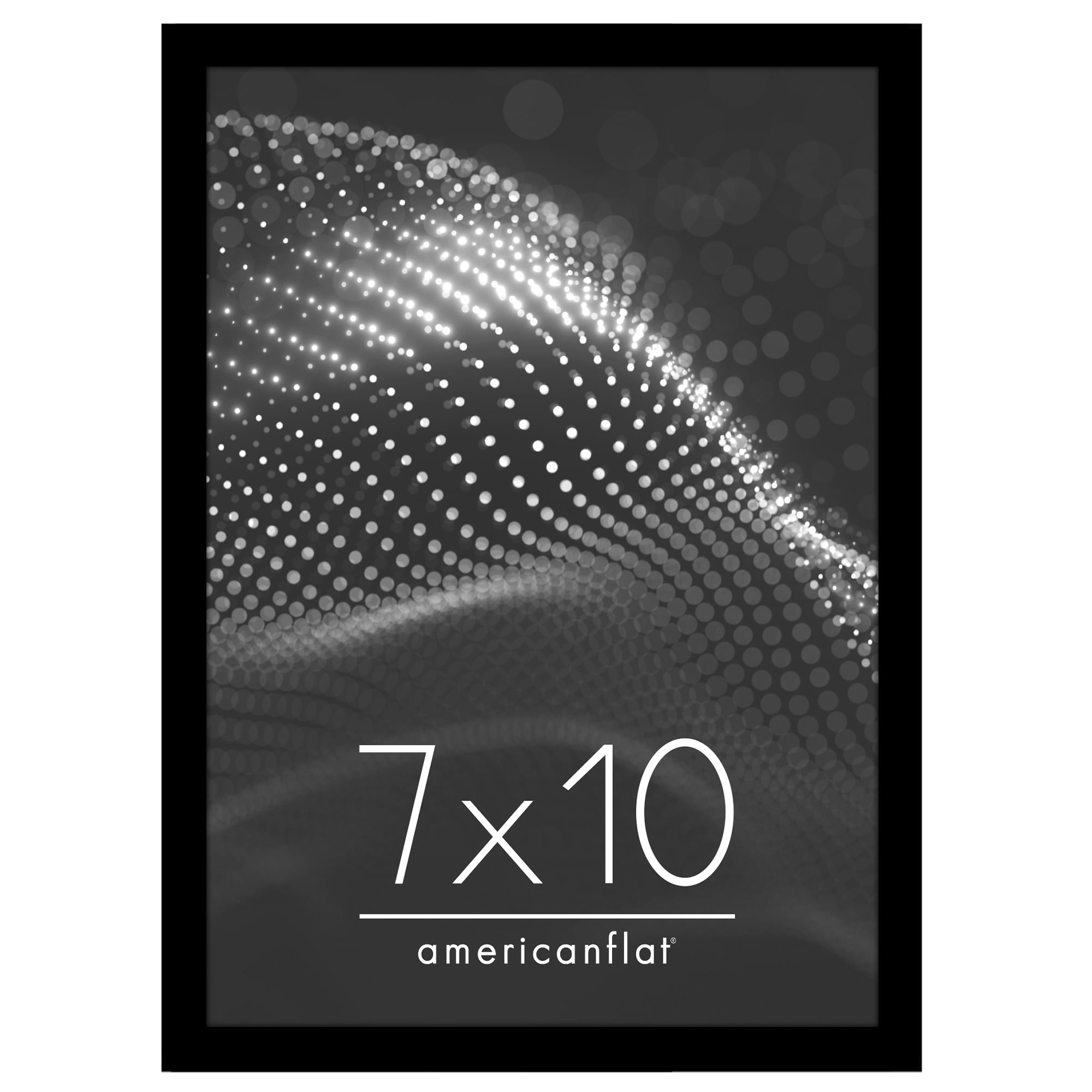 Americanflat 7x10 Picture Frame with Shatter-Resistant Glass Streamline Collection Thin Border Photo - Black