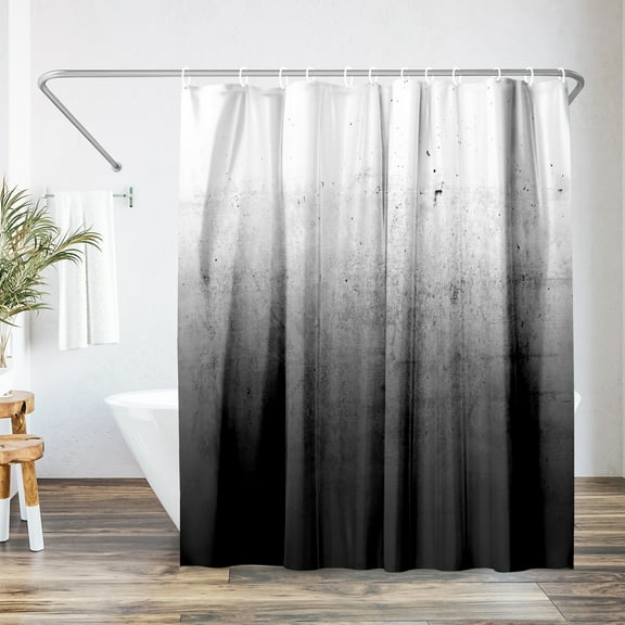 Americanflat 71" x 74" Shower Curtain, Black Ombre by Emanuela Carratoni