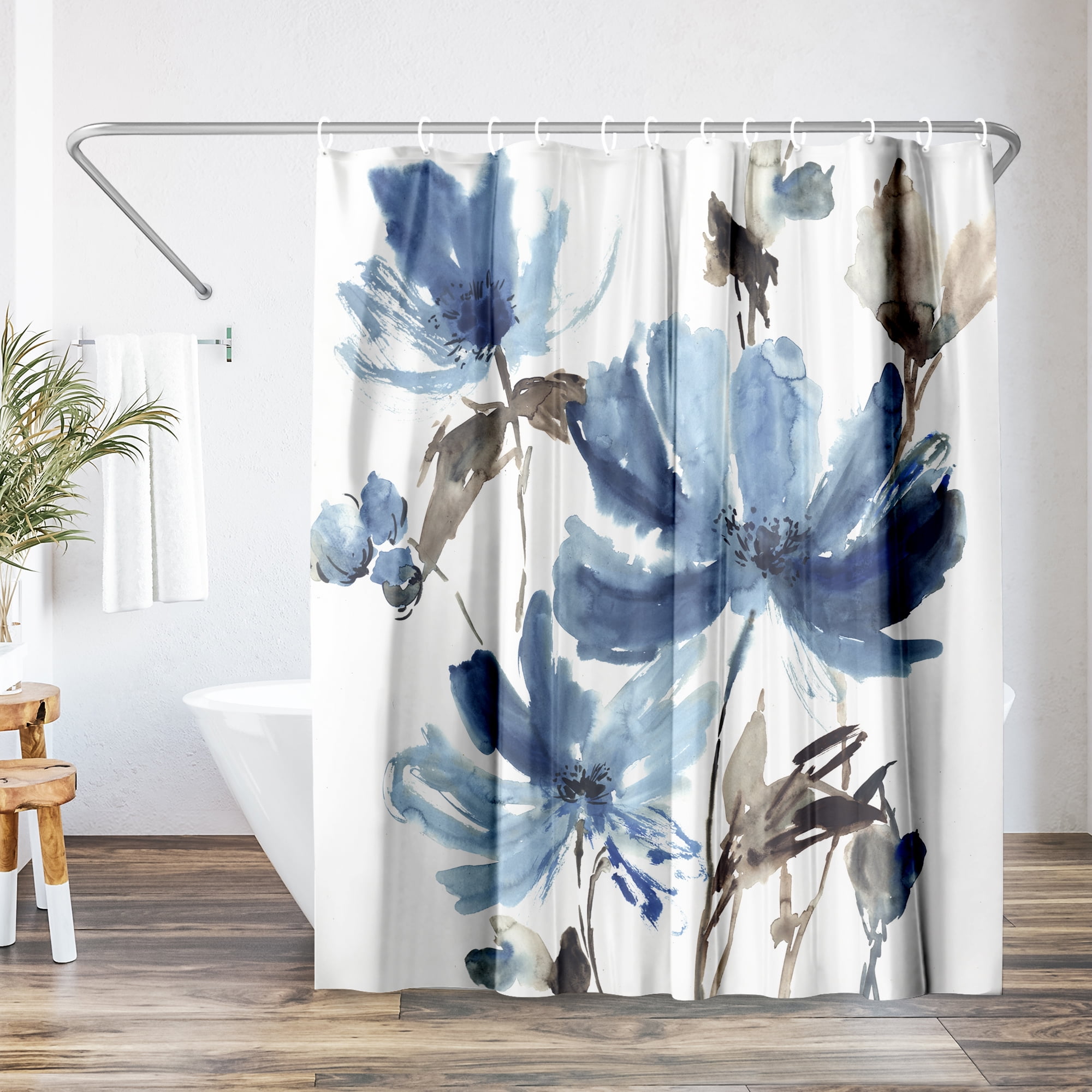 Americanflat 71" x 74" Shower Curtain, Blissful Blue by PI Creative Art