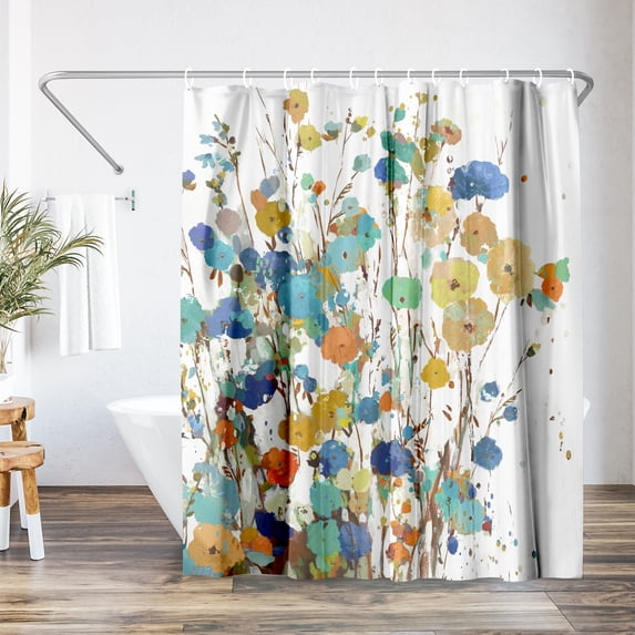 Americanflat 71" x 74" Shower Curtain, Spring Garden I by PI Creative Art