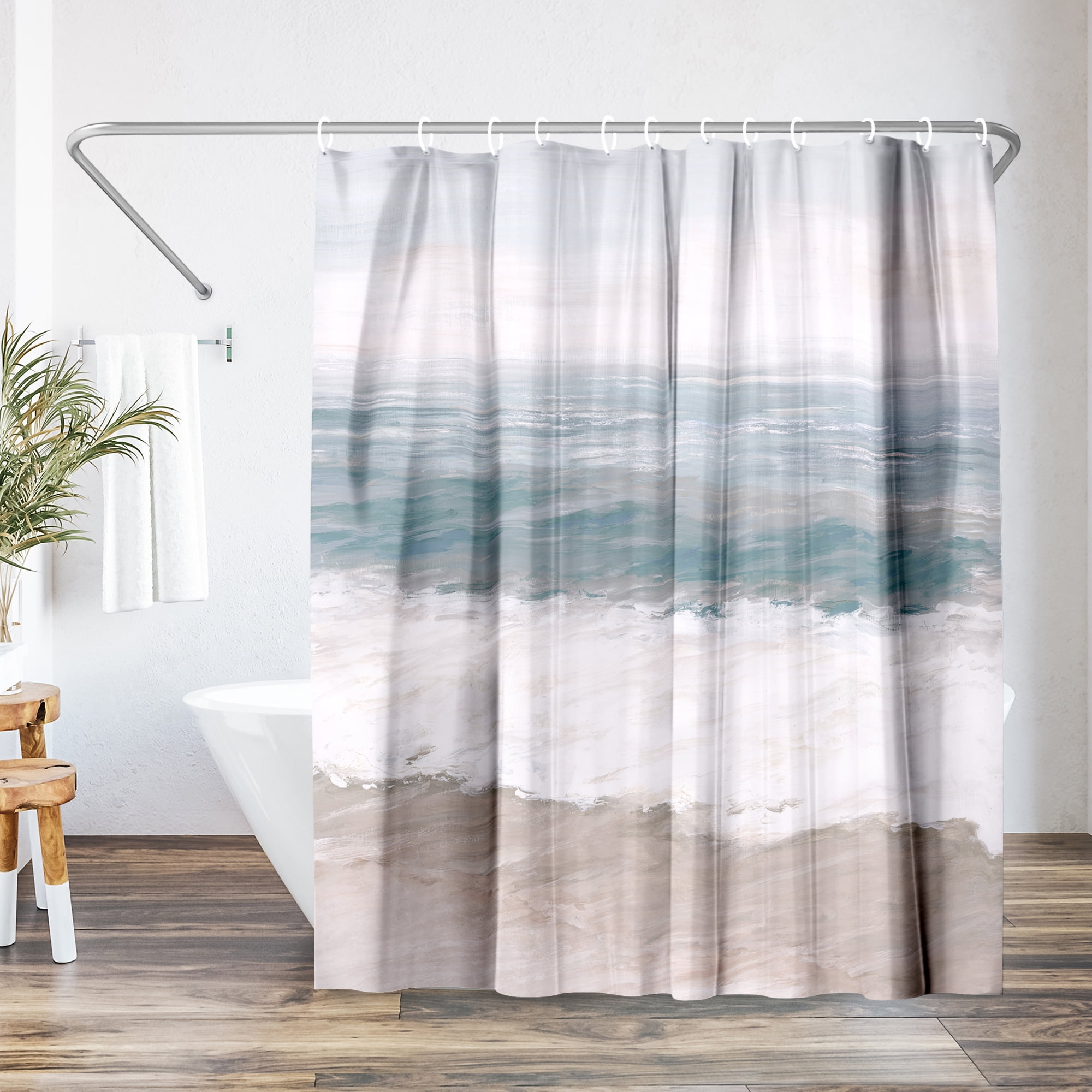 Americanflat 71" x 74" Shower Curtain, Warm Waves by PI Creative Art