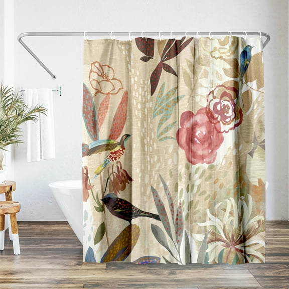 Americanflat 71" x 74" Shower Curtain, Where The Passion Flower Grows Ii by PI Creative Art