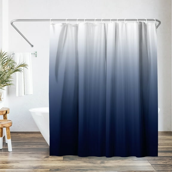 Americanflat 71x74 Ombre Blue Shower Curtain - Water Resistant - Polyester Fabric