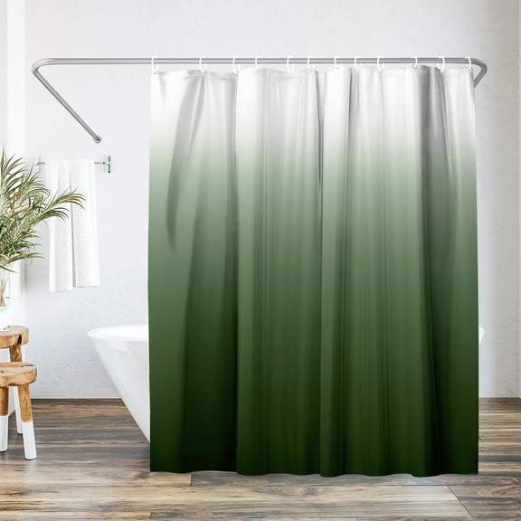 Americanflat 71x74 Ombre Green Shower Curtain - Water Resistant - Polyester Fabric
