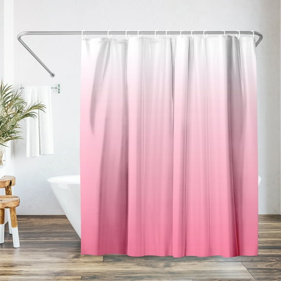 Americanflat 71x74 Ombre Pink Shower Curtain - Water Resistant - Polyester Fabric