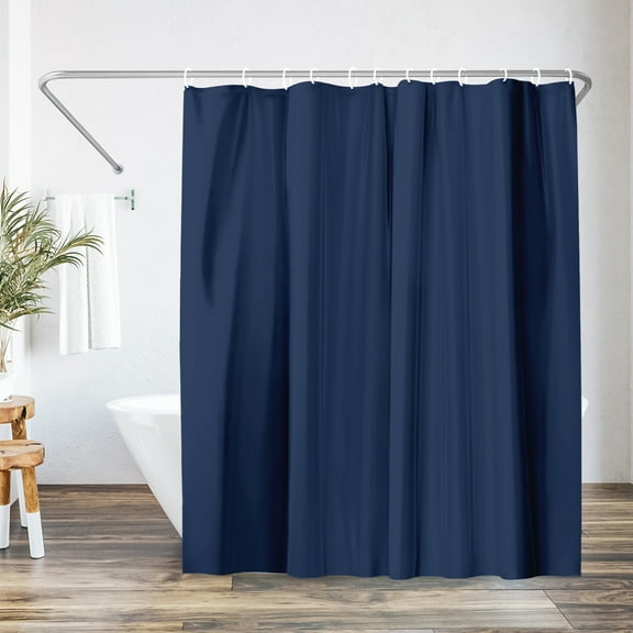 Americanflat 71x74 Solid Blue Shower Curtain - Water Resistant - Polyester Fabric