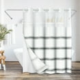thumbnail image 1 of Americanflat 72x75 Hookless Shower Curtain - Grey Abstract Lines Shower Curtain with Sheer Panel, Snap-In Liner, and Grommets - 100% Polyester, 1 of 8