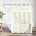 thumbnail image 1 of Americanflat 72x75 Ivory Hookless Waffle Pattern Shower Curtain - Water-Resistant Long Shower Curtain with Sheer Panel, Snap-In Liner, and Grommets, 1 of 8