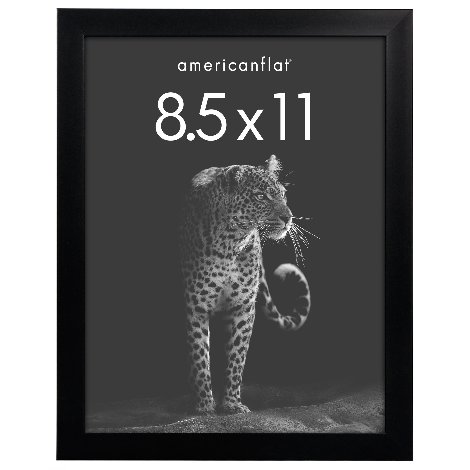 Americanflat 8.5x11 Picture Frame with Shatter-Resistant Glass Soho Collection Gallery Style Deep Molding - Black