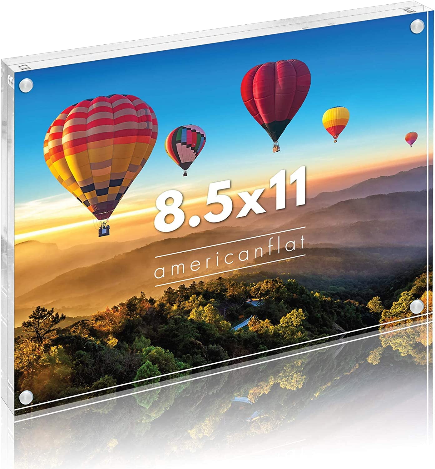 Americanflat 8.5x11 Acrylic Picture Frame - Scratch Resistant with Magnetic Corners & Freestanding for Tabletop, clear (ACR8511)