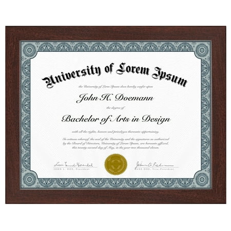 Americanflat 8.5x11 Diploma Frame with Shatter-Resistant Glass Document Frames Legacy Collection - Mahogany
