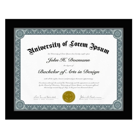 Americanflat 8.5x11 Diploma Frame with Shatter-Resistant Glass Document Frames Legacy Collection Wall - Black
