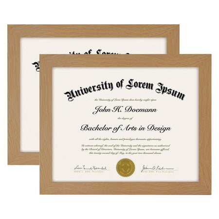Americanflat 8.5x11 Diploma Frame with Shatter-Resistant Glass - Set of 2 - Document Frame with Engineered Wood - Legacy Collection - Certificate Frame for Tabletop and Wall Display - Dark Oak