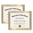 thumbnail image 1 of Americanflat 8.5x11 Diploma Frame in Gold with Shatter Resistant Glass - Horizontal and Vertical Formats for Wall and Tabletop (2 Pack), 1 of 6