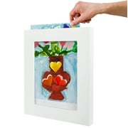 Americanflat 8.5x11 Kids Art Frame Holds 25 Artworks Slide Artworks One Storage Mini Molding - White