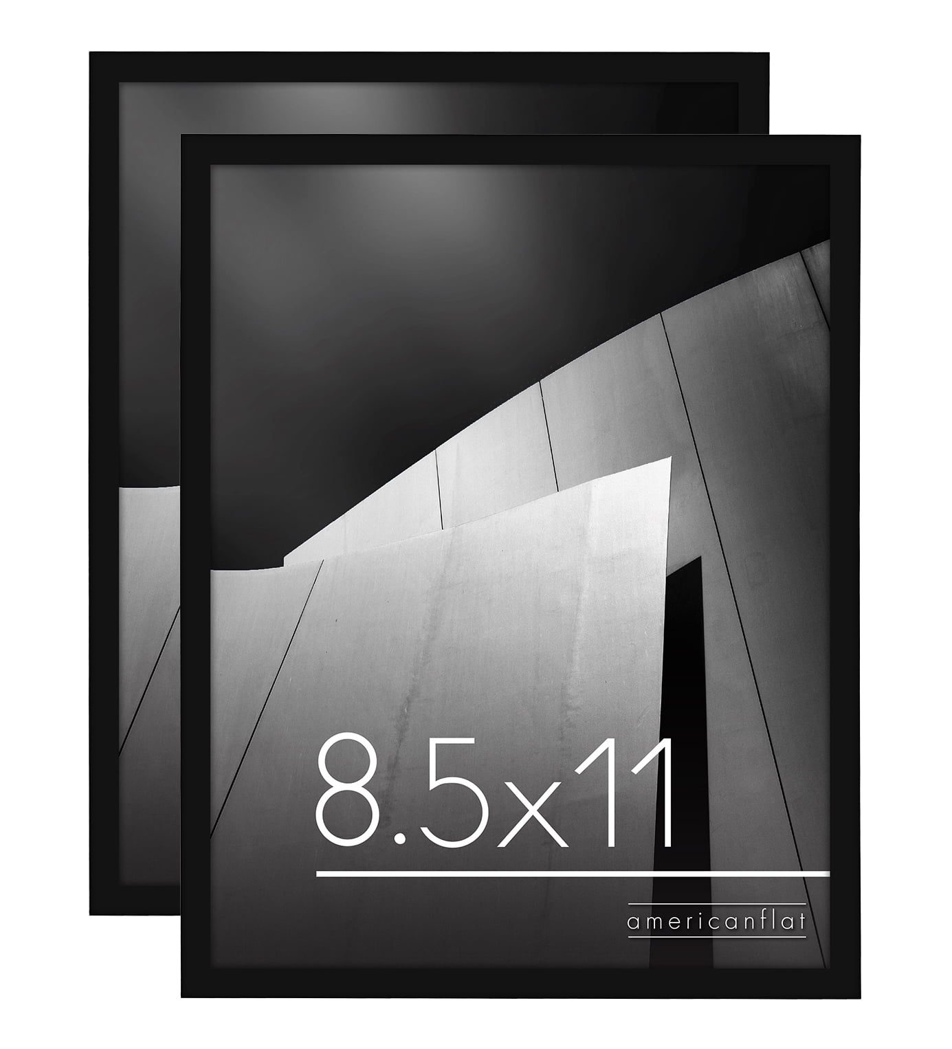 11x14 Black Floating Frames (Set of 2), Picture Frame Wall Mount or Tabletop Standing