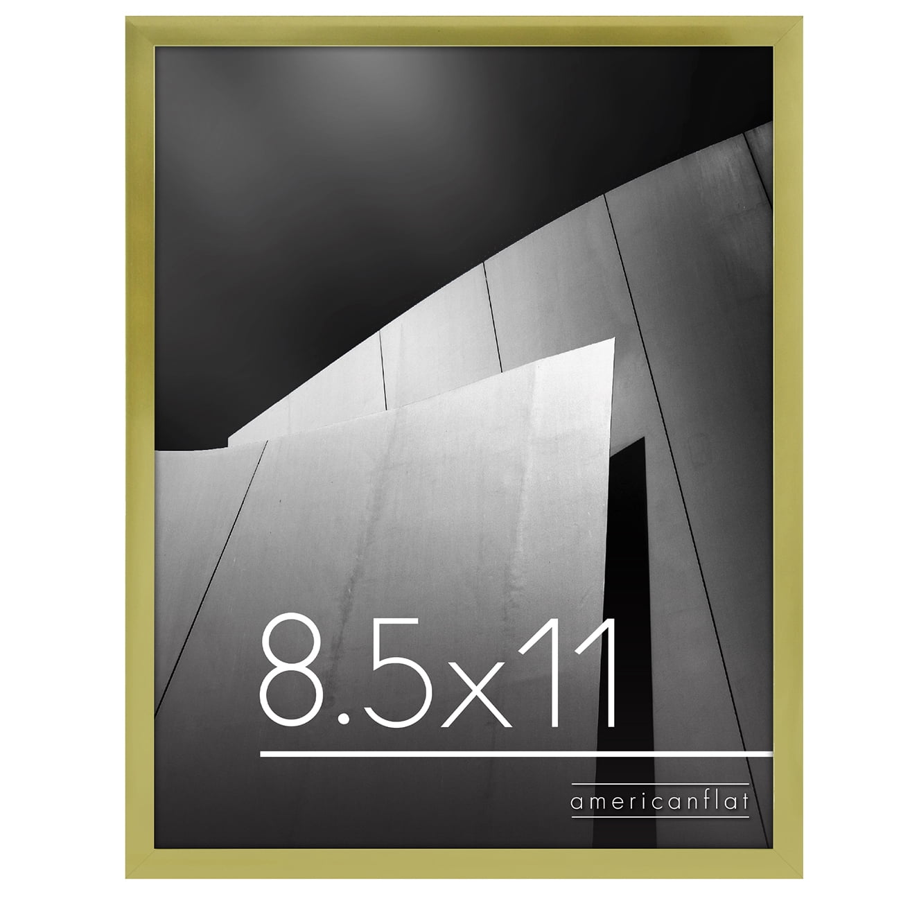 Americanflat 8.5x11 Picture Frame in Gold with Shatter Resistant Glass - Horizontal and Vertical Formats for Wall and Tabletop