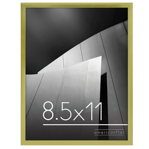 Americanflat 8.5x11 Picture Frame in Gold with Shatter Resistant Glass - Horizontal and Vertical Formats for Wall and Tabletop