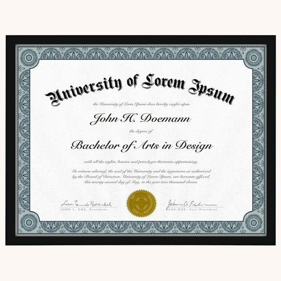 Americanflat 8.5x11 Thin Border Diploma Frame - Shatter-Resistant Glass Front Cover Black