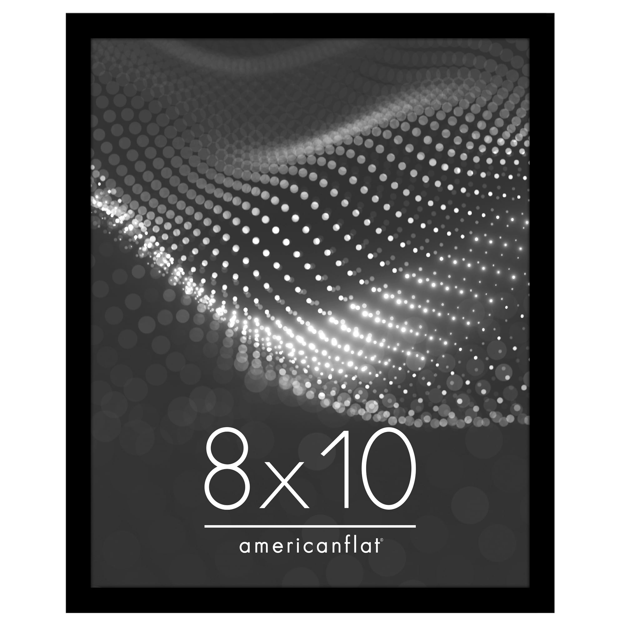 Americanflat 8x10 Picture Frame with Shatter-Resistant Glass Streamline Collection Thin Border Photo - Black