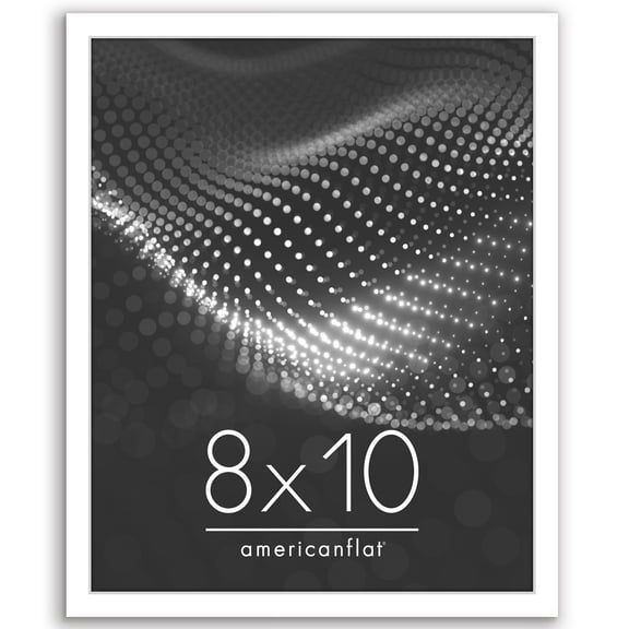 Americanflat 8x10 Picture Frame with Shatter-Resistant Glass Streamline Collection Thin Border Photo - White