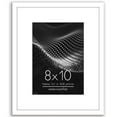 thumbnail image 1 of Americanflat 8x10 Picture Frame with Shatter-Resistant Glass with 5x7 Mat Display Photo Streamline - White, 1 of 7