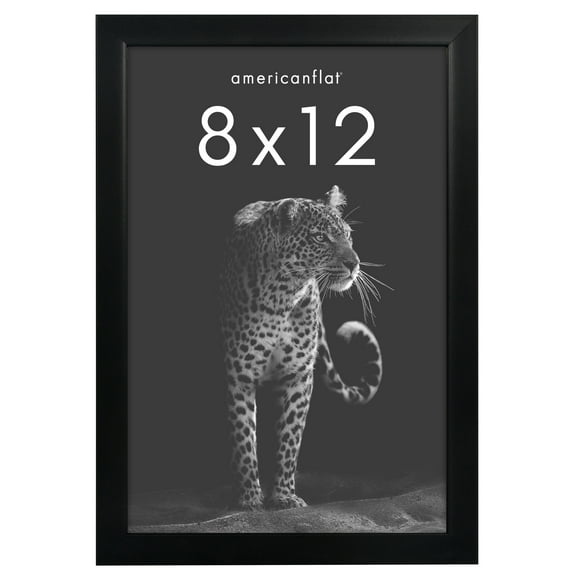 Americanflat 8" x 12" Gallery-Style Picture Frame to Secure Artwork, Prints, and Photos - Black