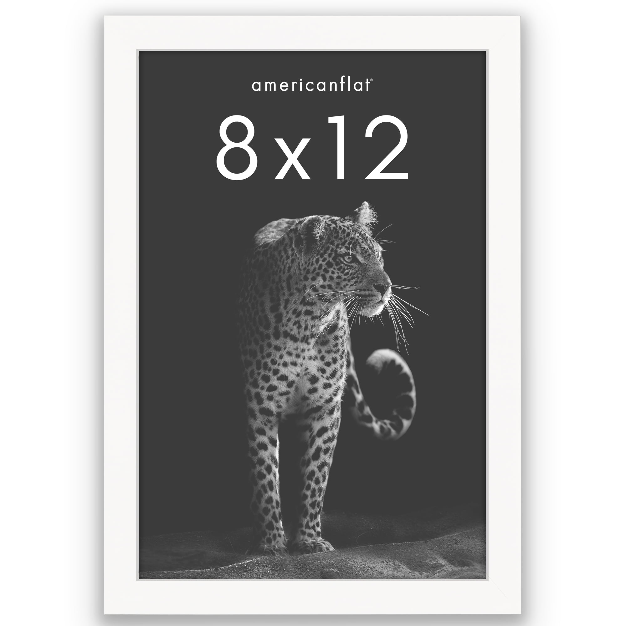 Americanflat 8" x 12" Gallery-Style Picture Frame to Secure Artwork, Prints, and Photos - White