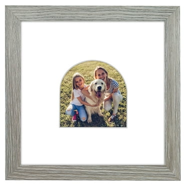 Americanflat 8" x 8" Picture Frame with Arch-Shaped Mat - Driftwood