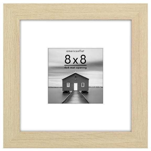 Americanflat 8" x 8" Wide Molding Picture Frame - Natural Oak