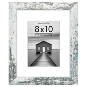 Americanflat 8"x10" Wide Molding Picture Frame - Distressed White