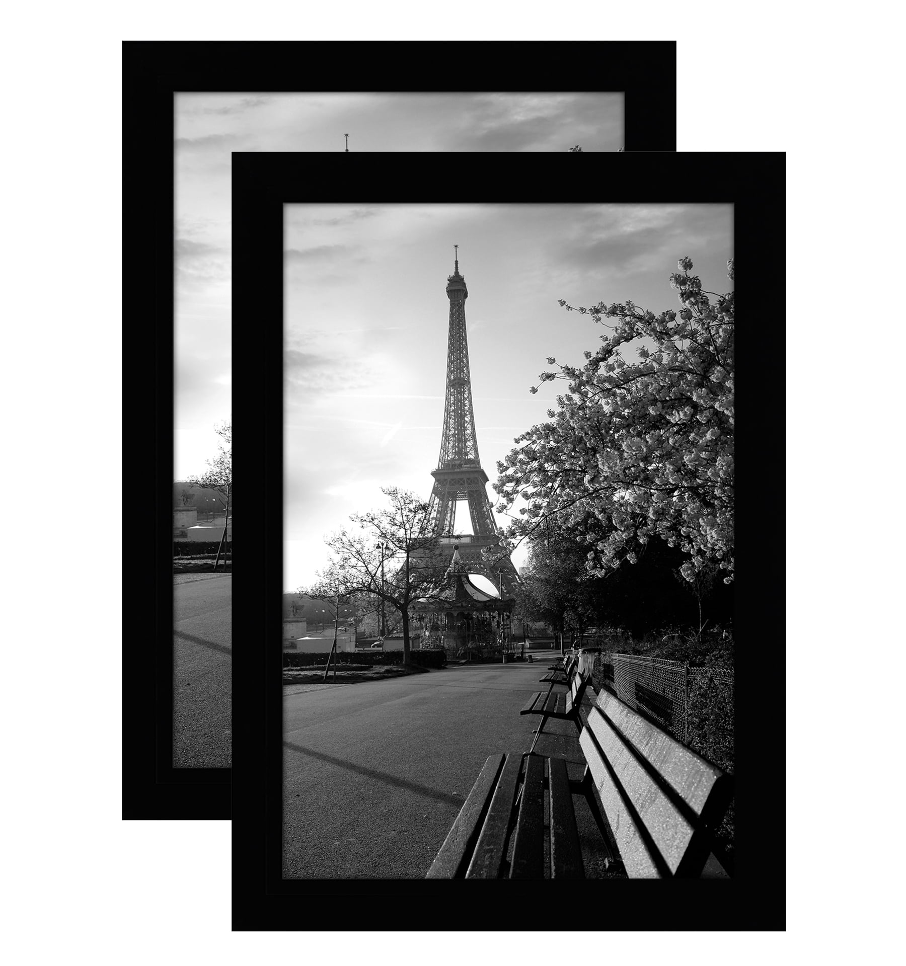 Americanflat 8x12 Picture Frame in Black with Shatter Resistant Glass - Horizontal and Vertical Formats for Wall and Tabletop(2 Pack)