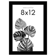 Americanflat 8x12 Picture Frame with Shatter-Resistant Glass Signature Collection Gallery Style Frames - Black