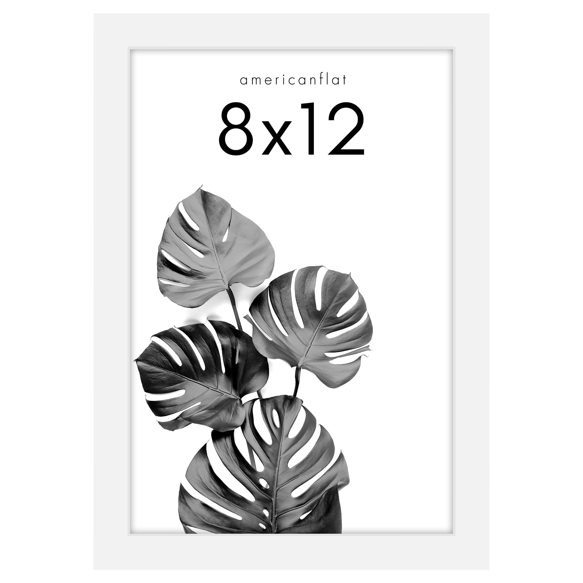 Americanflat 8x12 Picture Frame with Shatter-Resistant Glass Signature Collection Gallery Style Frames - White