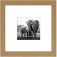 thumbnail image 1 of Americanflat 8x8 Picture Frame in Oak - Displays 4x4 With Mat and 8x8 Without Mat - Composite Wood with Shatter Resistant Glass - Horizontal and Vertical Formats for Wall and Tabletop, 1 of 4