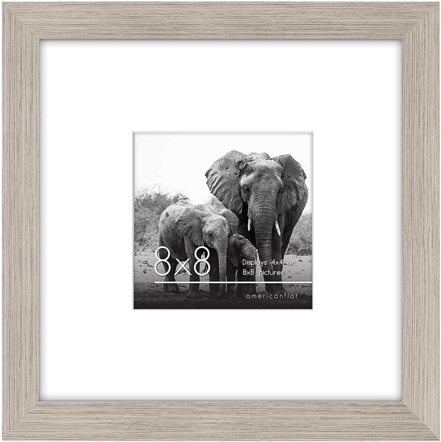  Americanflat 6x6 Picture Frame in Black - Use as 4x4 Picture  Frame with Mat or 6x6 Frame Without Mat - Thin Border Square Picture Frame,  Shatter-Resistant Glass, and Easel for