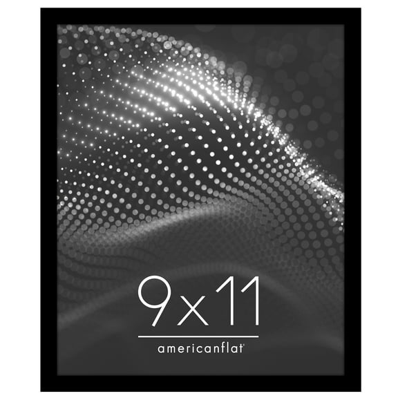 Americanflat 9x11 Picture Frame with Shatter-Resistant Glass Streamline Collection Thin Border Photo - Black