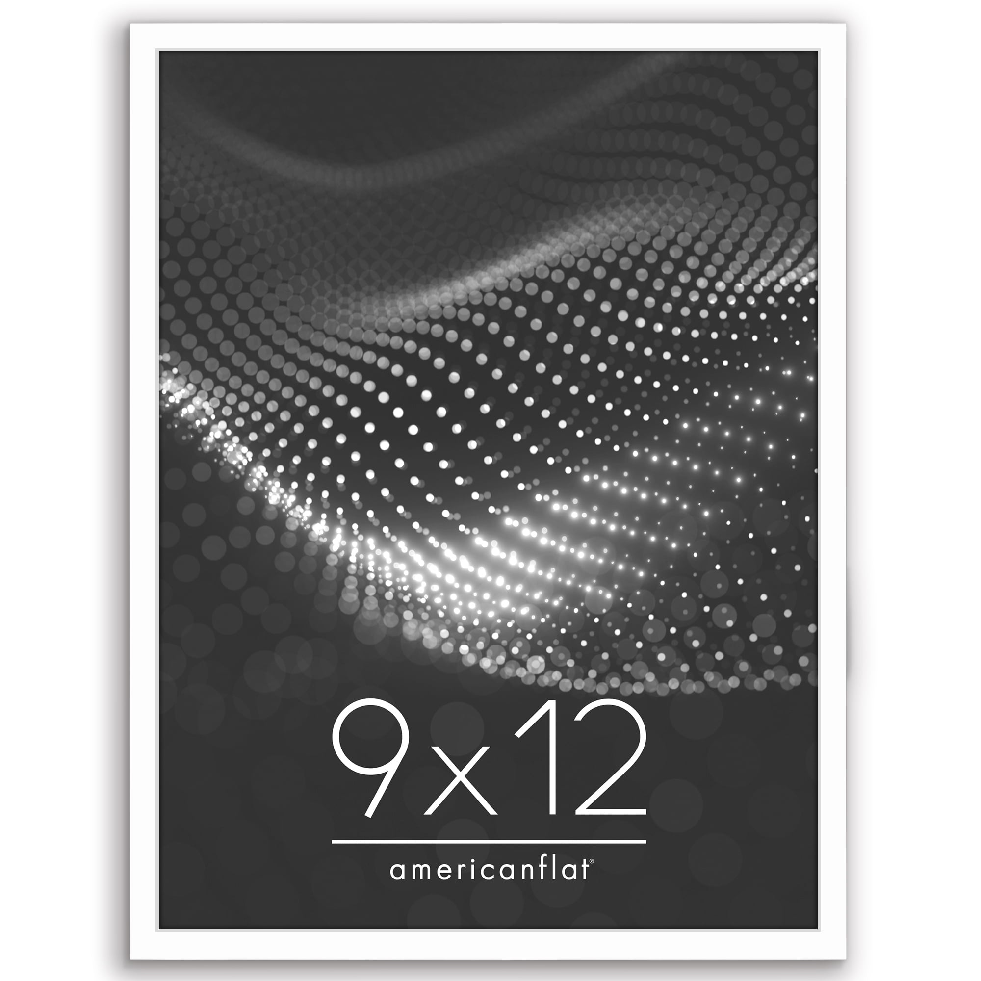 Americanflat 9x12 Picture Frame with Shatter-Resistant Glass Streamline Collection Thin Border Photo - White