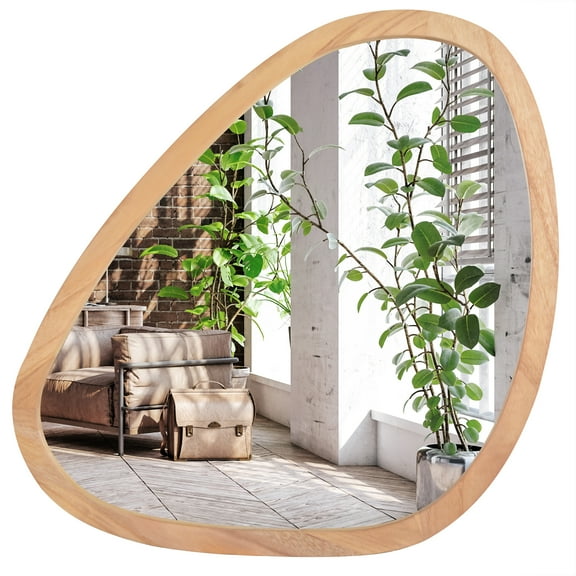 Americanflat 24"x24" Natural Asymmetrical Mirror