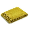 thumbnail image 1 of Americanflat Chenille Throw Blanket in Mustard - Breathable Polyester with Decorative Fringe - Wrinkle and Fade Resistant - 50" x 60" (CHEN5060MUSTARD), 1 of 4