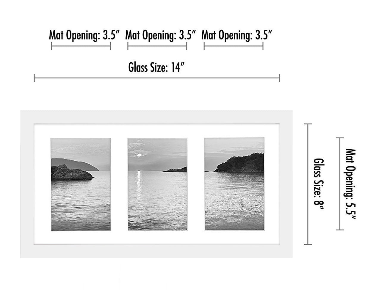 Americanflat Collage Picture Frame in White - Display Three 4x6 Inch Photos on Your Wall, Perfect As a Family Collage Picture Frame