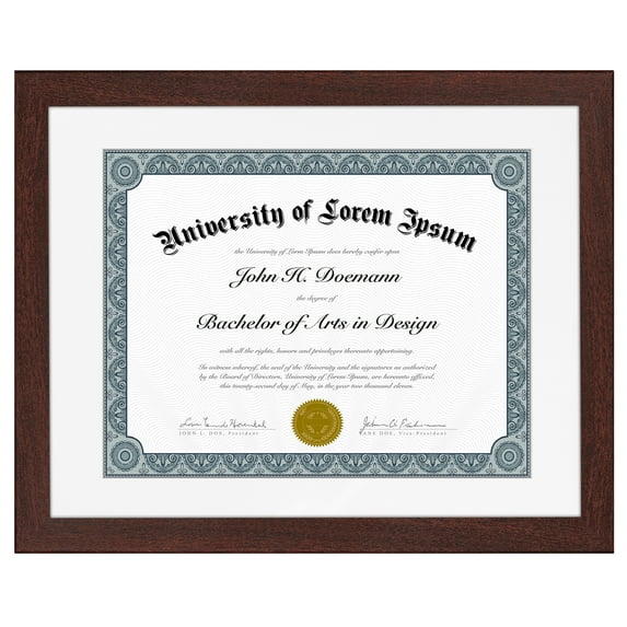 Americanflat Diploma Frame - 11x14 with 8.5x11 Mat for Diploma - Wood + Glass - Mahogany